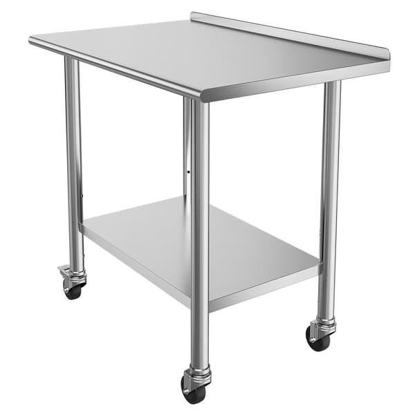 Arbejdsbord 61x91x89,4 cm Rustfrit Stål Justerbar Opbevaring