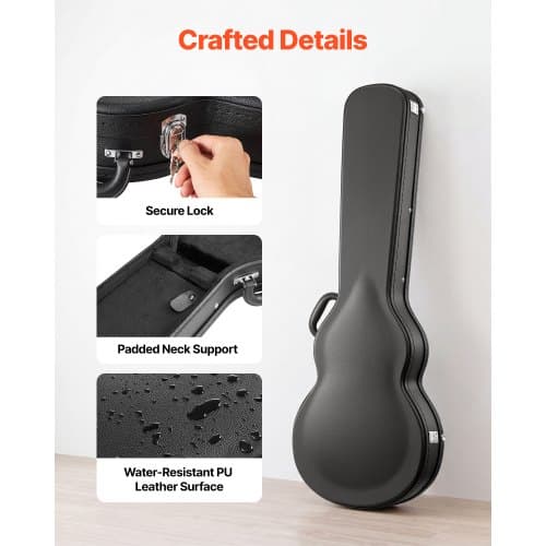 Elektrisk gitarr hårt fodral LP-gitarrlåda 108x39 cm svart