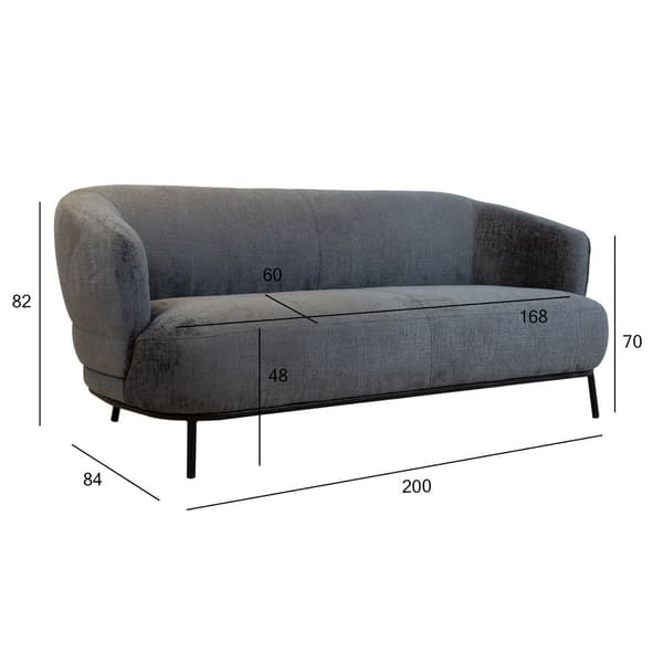Sofa GEMALA 200x84x82 cm mørkegrå