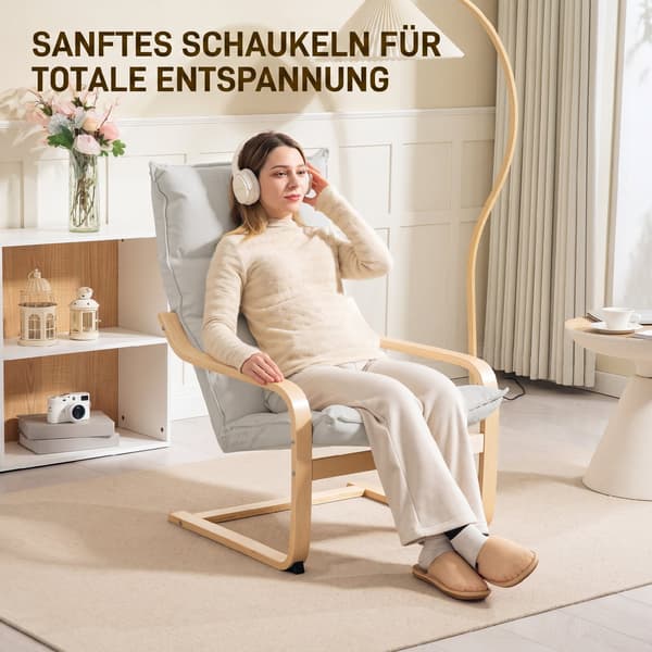 Loungefåtölj 67x83x105 cm krämvit