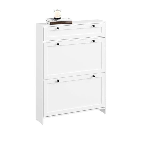 Skoskåp 80x19x107 cm Vit MDF