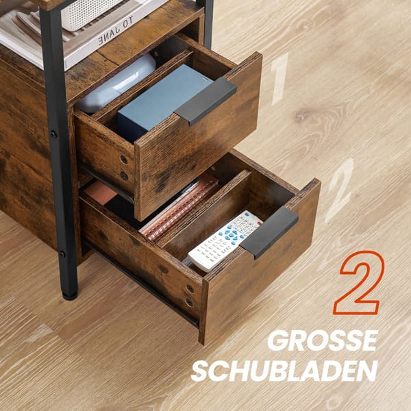 Sidebord 60x35x61 cm Brun-Sort Træ-Stål