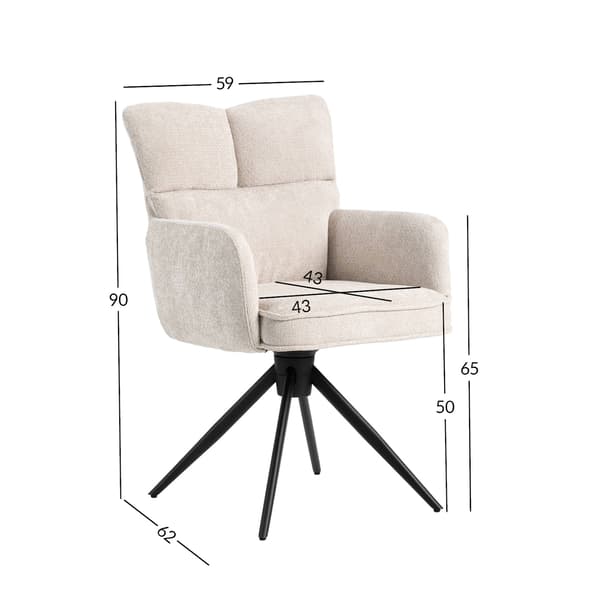 Stol Lorena 58x60x95,5 cm hvid