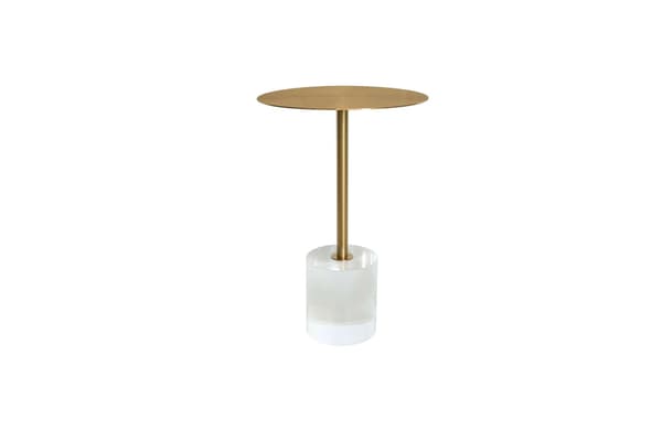 Rund sidobord, Modig, guldvit