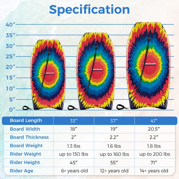 Bodyboard 33x46x5 cm multicolor