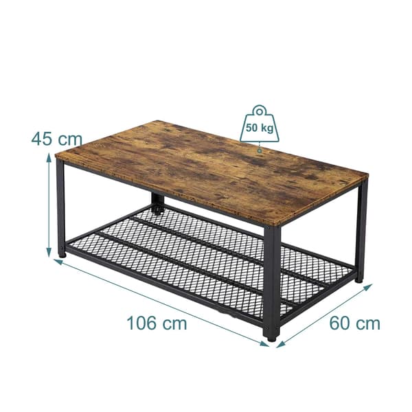 Sofabord 45x106x60 cm Brun Sort Stål, Kodustaar