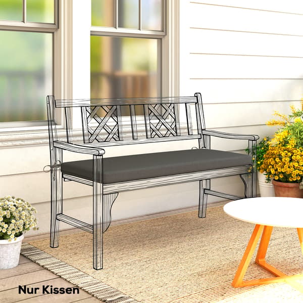 Bänkdyna 110x46 cm Mörkgrå Vattenavvisande Polyester