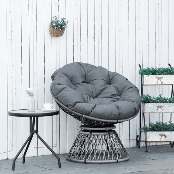 Papasan stol, 87x97x86 cm, grå