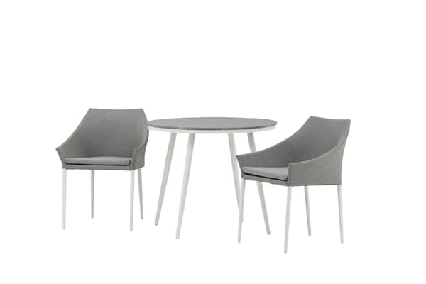 Spisebord og stol sæt Break 90 cm hvid grå