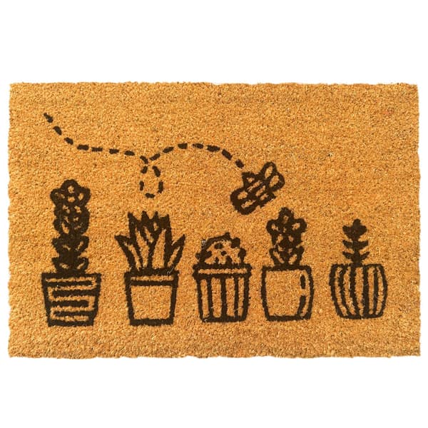 Dørmåtte i kokos, planter, 60x40 cm, Kodustaar