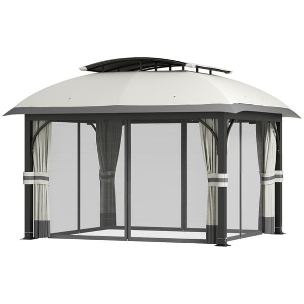 Havepavillon, 395x330x294 cm, Lysegrå
