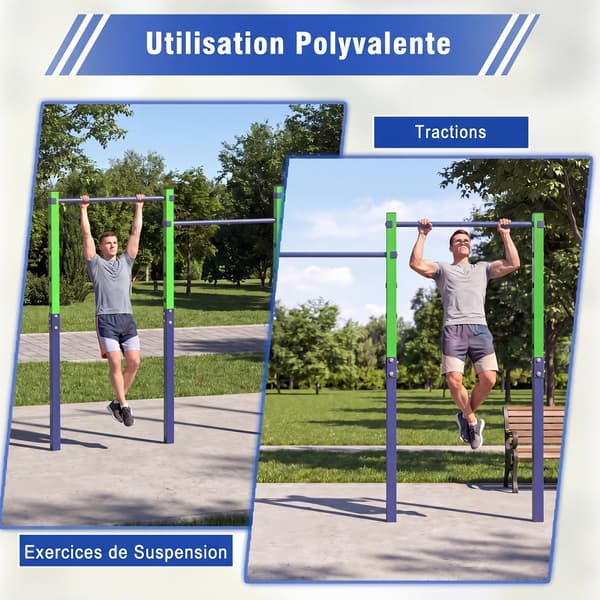 Pull-up bar højdejusterbar 5 niveauer 80-172 cm blå