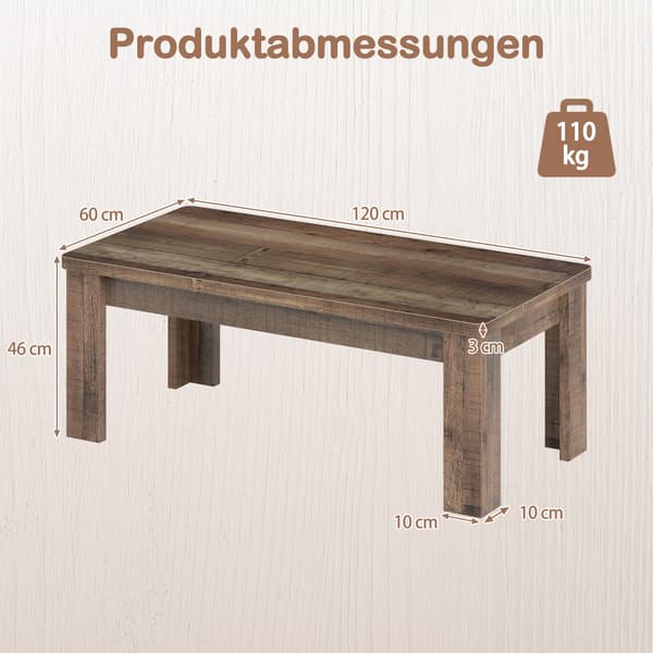 Sofabord 120x60x46 cm brun