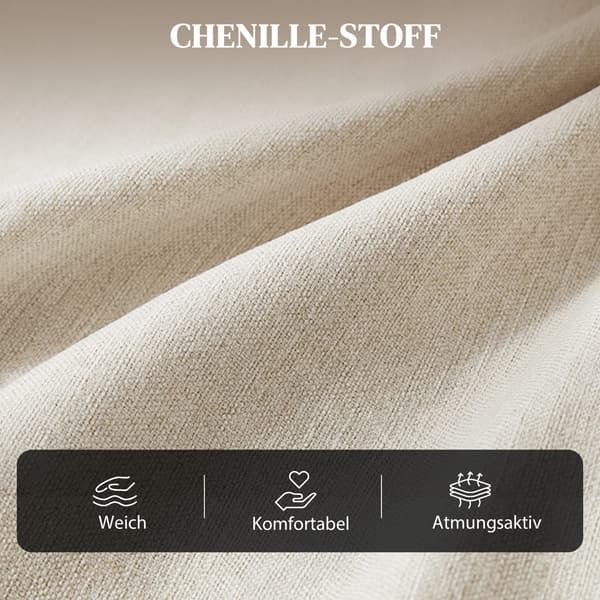 Lænestol 93x91x104 cm Creme Chenille polstring