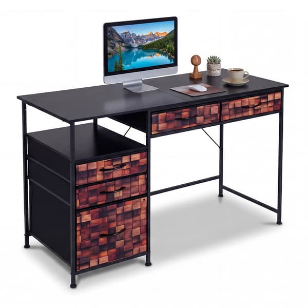 Computerskrivebord 120x50x77 cm kaffe/sort