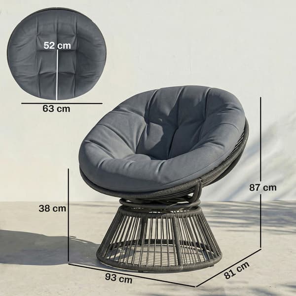 Loungefåtölj 93x81x87 cm Grå Stålram