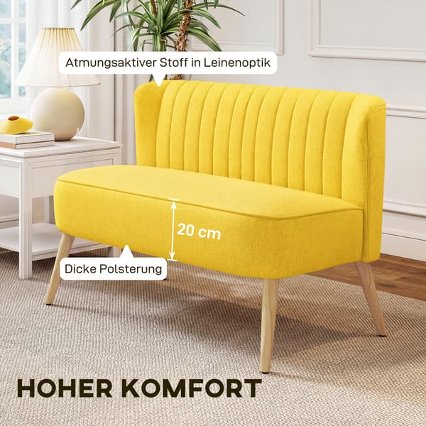 Soffa 117x56,5x77 cm Gul Linne