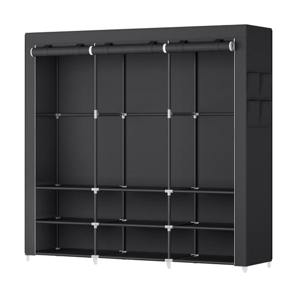 Garderobeskab 45x127x176 cm Sort Stof