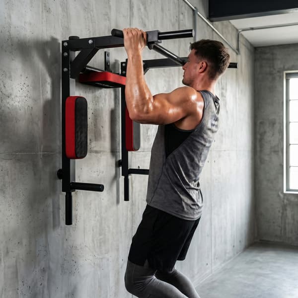 Væg Pull-Up og Dip Station 76x95x63 cm rød