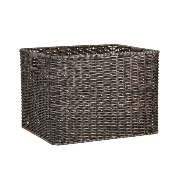 Korg BASILE 42,5x34x30 cm mörk plastflätad korg