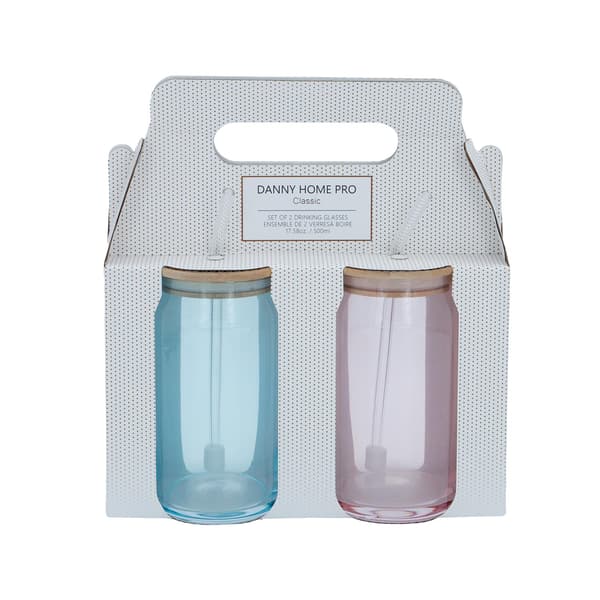 Glasbeholder 500 ml Glas og Bambus
