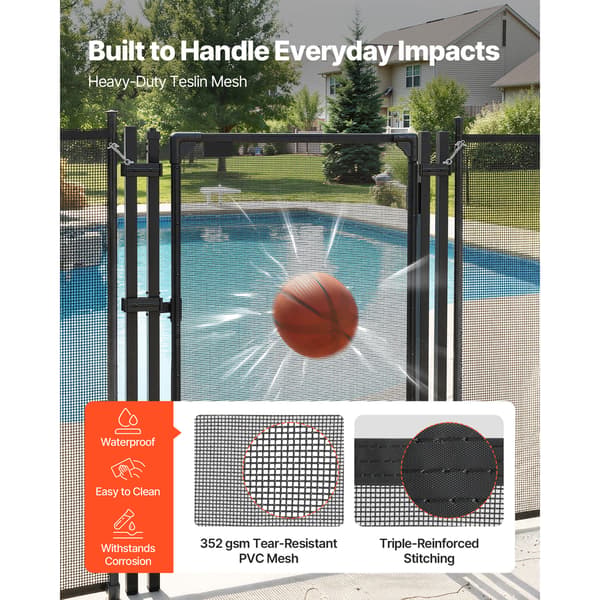Poolhegnsport 120x75 cm Sort PVC-net