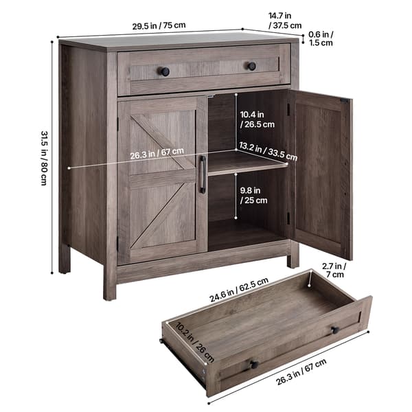 Kaffebar Skab 75x37,5x80 cm grå opbevaring