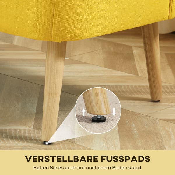 Soffa 117x56,5x77 cm Gul Linne