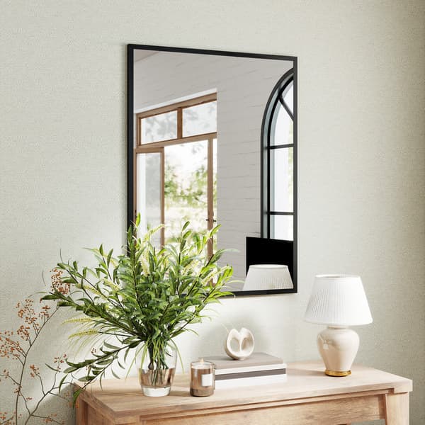 Vægspejl 76x101 cm sort MDF-ramme