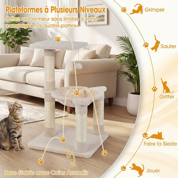 Kattetræ 40x40x64 cm beige