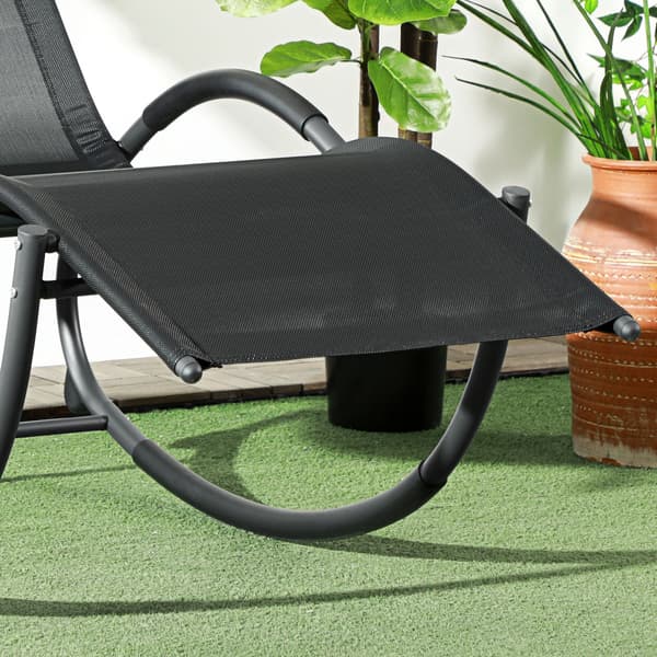 Udendørs gynge stol, 155x61x88 cm, sort