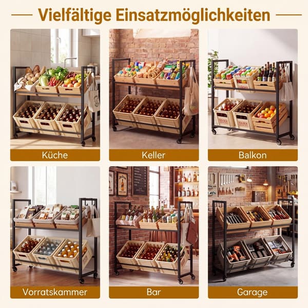 Drink Crate Rack 2-niveau 103x30,5x88,4 cm sort
