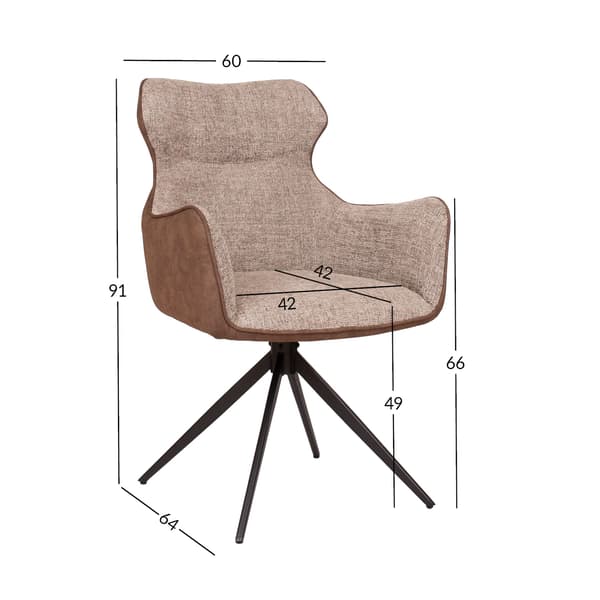 Stol CHANA 60x64x91 cm beige