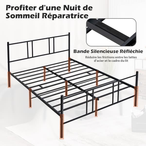 Sengestel platform 207x140x101 cm sort