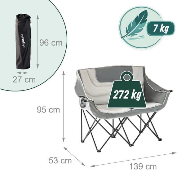 Sammenklappelig campingstol til to personer, Kodustaar