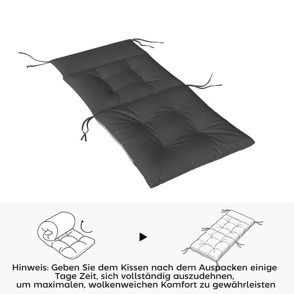 Sædehyndesæt 4 dele 111,5x53x8 cm Mørkegrå Polyester