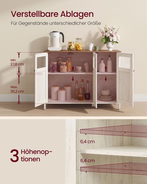 Sideboard 35x100x75 cm Brun, stålram