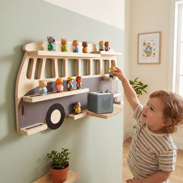 Figurhylde i busform, plads til op til 25 figurer, Kodustaar
