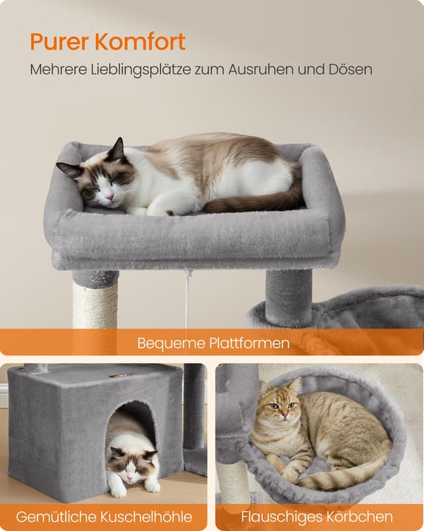 Kattträd 50x40x90 cm Grå Sisal
