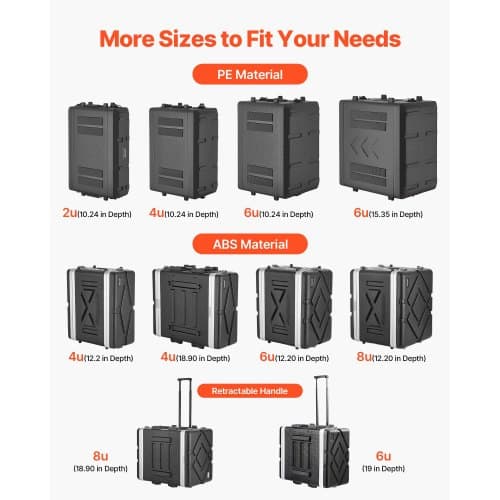 Rack Case 6U 310 mm ABS sort