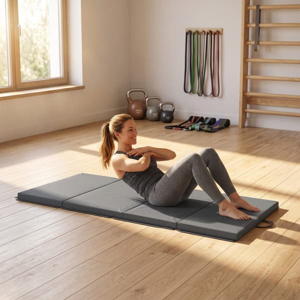 Foldbar gymnastikmåtte 180x80x5 cm grå