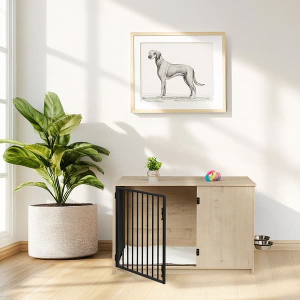 Hundbur, 2 skålar, vit, möbel, Kodustaar