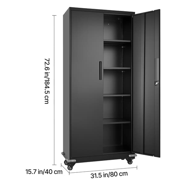 Opbevaringsskab 80x40x184,5 cm Sort Stål