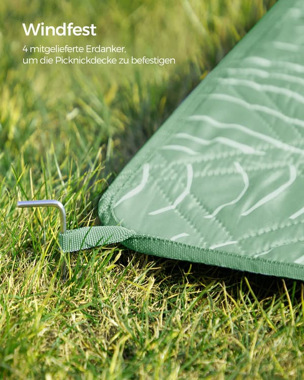 Picnic Tæppe, 200x200 cm, Mintgrøn