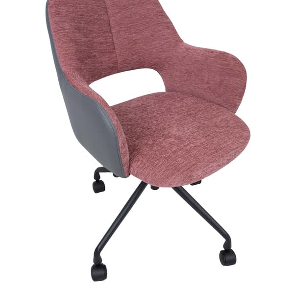 Kontorstol 57x62x82-88 cm Mørk Rosa Grå