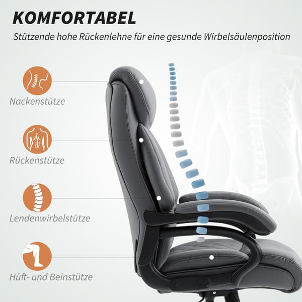 Executive stol 68x71x115-123 cm mørkegrå