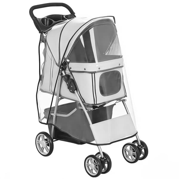 Husdjurvagn 77x44x102 cm Grå, fällbar