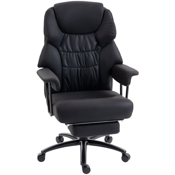 Kontorstol 3D Æltende Massage, Tilbagelænet Stol 72x77x114,5 cm Sort Kunstlæder