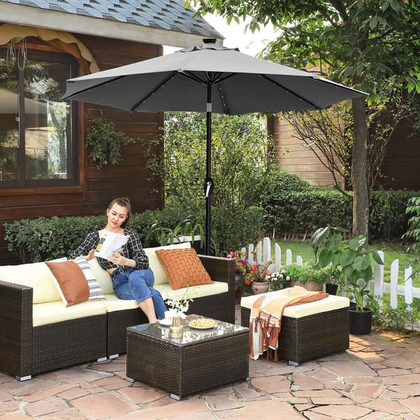 Haveparasol, 300x240 cm, Grå