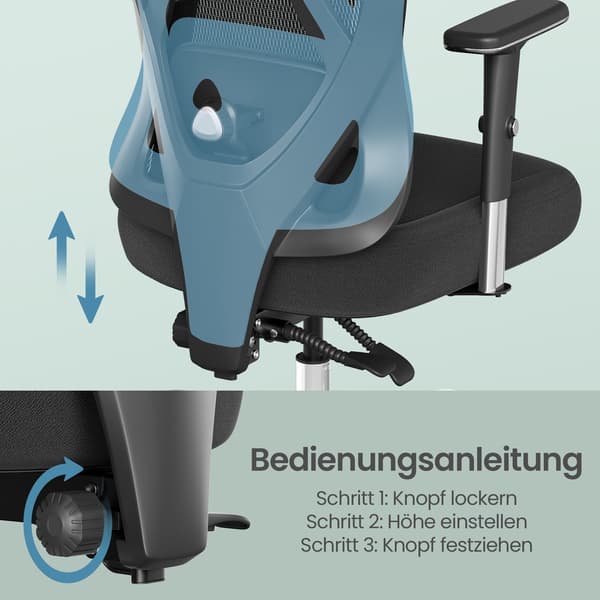 Kontorstol, 70x70x112-136 cm, Sort, Justerbar